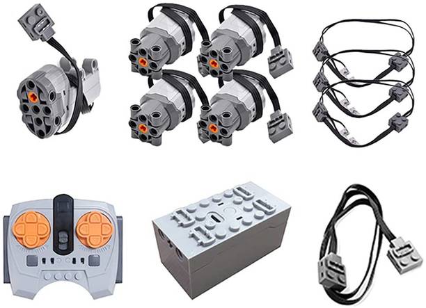 Brickscart NIIZ Power Functions Motor Kit for LEGO Technic, 5 Motors, Remote & Speed App Model Building Kit