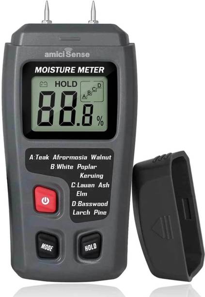 amiciSense Wood Moisture Meter Digital Humidity Tester for Wood, Cement Motor, Wall, Firewood, Paper, etc. Wood Moisture Meter Digital Humidity Tester for Wood, Cement Motor,etc Pin-Type Digital Moisture Measurer