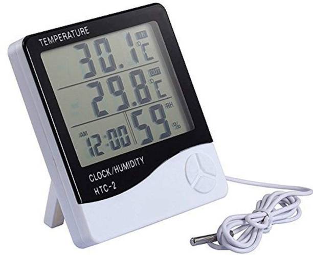 GosFrid with GF LOGO Abstract Thermometer Plastic Clock with Sensor Cable HTC-2 All-in-One Digital Moisture Measurer