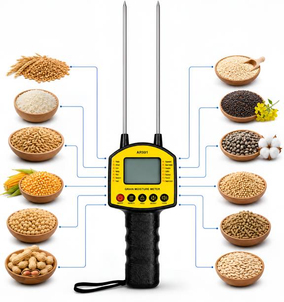 METRIVA_TECH AR991 Grain Moisture Meter Pin Type Digital Moisture Tester for Wheat Rice Corn AR991 Multi Grain Digital Moisture Meter Pin-Type Digital Moisture Measurer