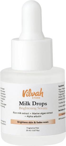vilvah Milk Drops Brightening Serum – Rice Milk, Marine Algae & Alpha Arbutin Formula
