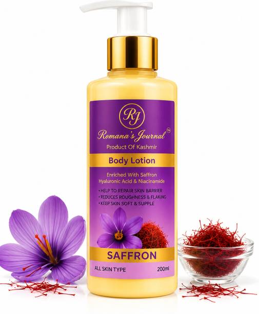 Romana's Journal Kashmir Saffron Body Lotion - Repairs Skin Barrier & Deep Moisturization