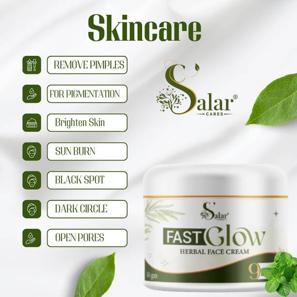 SALAR CARES FAST GLOW CREAM FOR PIMPLES,BLACK SPOT,DARK CIRCLE,GLOWING,PIGMENTATION,SUNBURN
