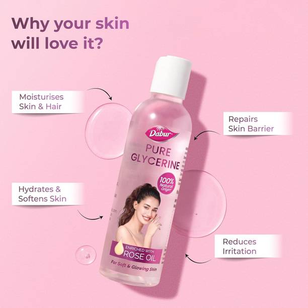 Dabur Pure Glycerin Enriched With Rose Oil For Soft & Glowing Skin