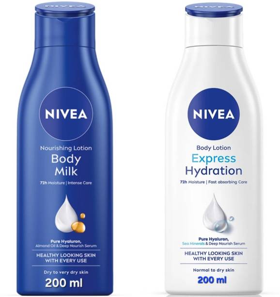 NIVEA BODY MILK BODY LOTION 200 ML & EXPRESS HYDRATION BODY LOTION 200 ML