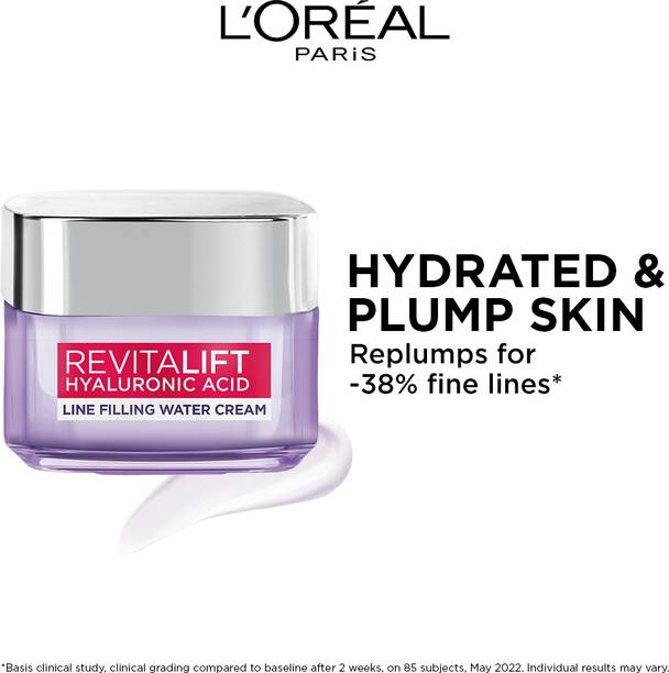 L'Oréal Paris Revitalift Hyaluronic Acid Line Filling Water Cream|Hydrates & Plumps Skin
