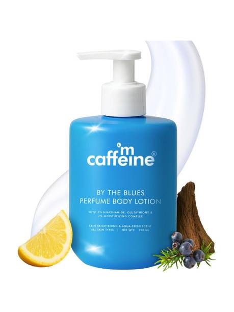 mCaffeine By the Blues Brightening Perfume Body Lotion | 5% Niacinamide | Aquatic Scent