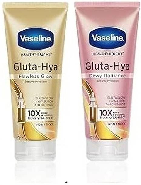 Vaseline Gluta Hya Dewy Radiance Serum-In-Lotion + Flawless Glow 70ml x 2n