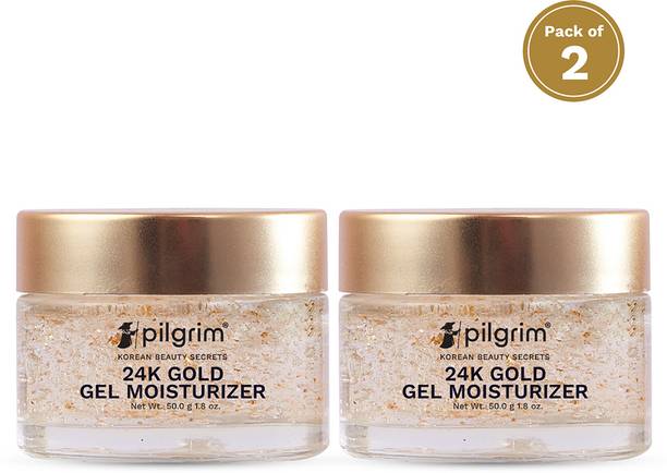 Pilgrim 24K Gold Lightweight Gel Face Moisturizer with Hyaluronic Acid Pack of 2