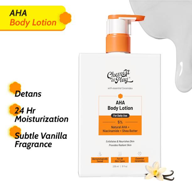 Chemist at Play AHA Body Lotion with Niacinamide & Shea Butter | Moisturizer for All Skin Types
