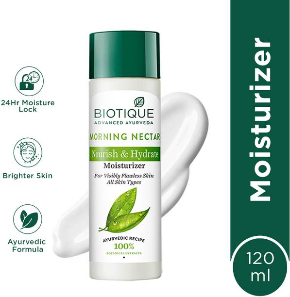 BIOTIQUE Morning Nectar Flawless Skin Moisturizer | 24H Deep Moisture | All Skin Types