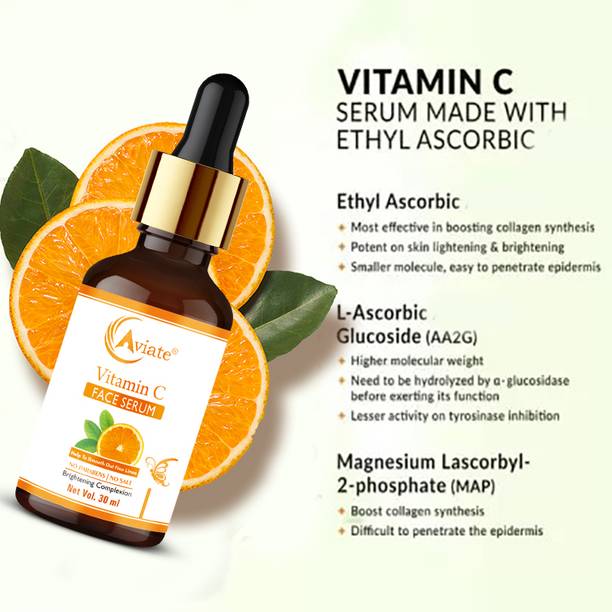 Aviate Organic VITAMIN C-Glow Face Serum |Brightens & Even Skin Tone, Vitamin C,E & B3