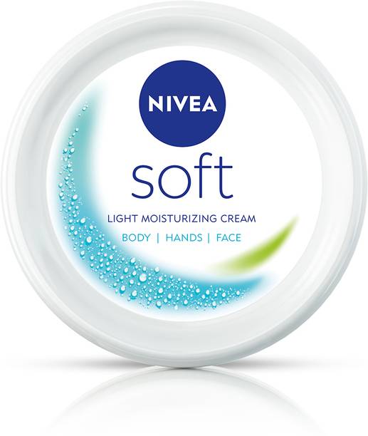 NIVEA Soft Light Moisturizer for Face, Hand & Body, Non-Sticky Cream with Vitamin E & Jojoba Oil