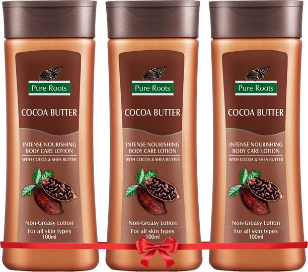 Pure Roots Cocoa Butter Body Care Lotion - Pack of 3 ( 100ml * 3 )