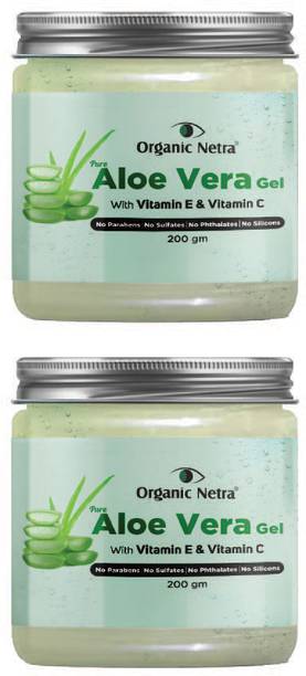 Organic Netra Aloe Vera Gel For Face, Hair & Skin, Repair Damage Skin & Hydrates