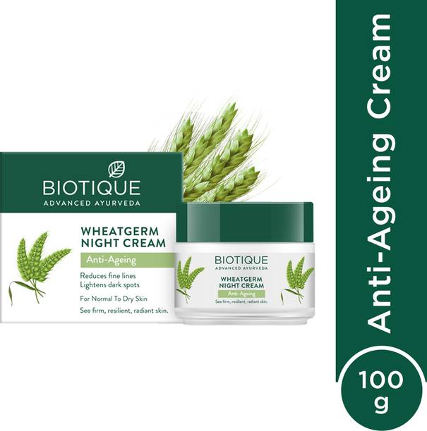 BIOTIQUE Wheat Germ Anti Ageing Night Cream Reduces Fine Lines & Lightens Dark Spots