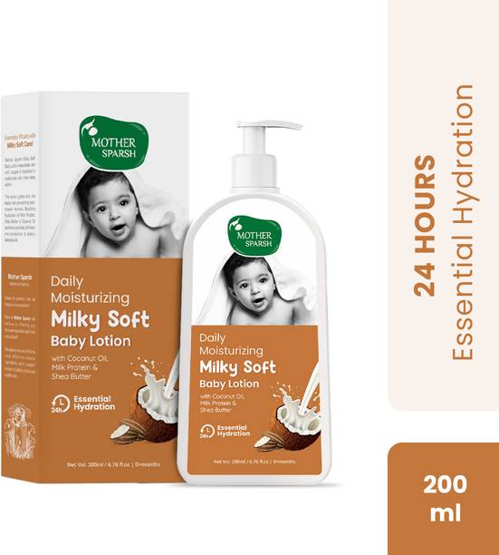 Mother Sparsh Milky Soft Baby Lotion with Milk Protein, Coconut Oil & Shea Butter - 200ml