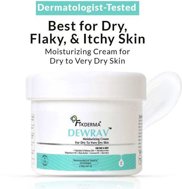Fixderma Dewrav Moisturizing Cream for Face & Body Deeply Hydrates Dry to Very Dry Skin