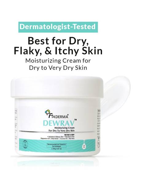 Fixderma Dewrav Moisturizing Cream for Face & Body Deeply Hydrates Dry to Very Dry Skin