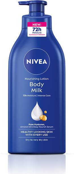 NIVEA Body Milk, Lotion Moisturizer, with Deep Moisture Serum, Hyaluron & Almond Oil