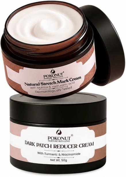 Pokonut Dark Patch & Stretch Mark Cream Combo | Niacinamide & Mulethi 50g + 50g