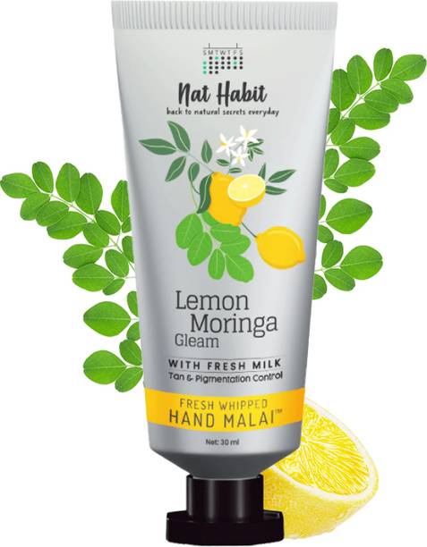 Nat Habit Lemon Moringa Fresh Whipped Hand Malai/Cream for Tan & Pigmentation Control