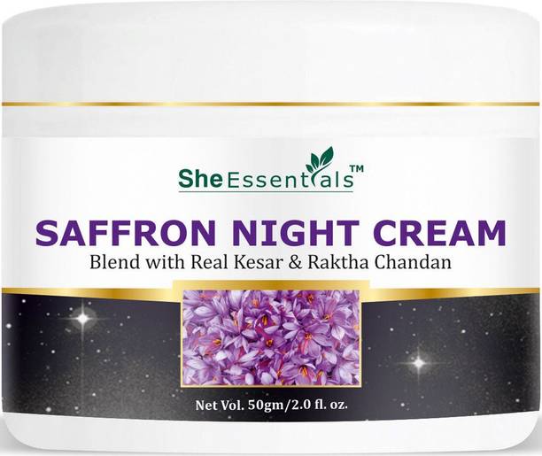 She Essentials Saffron Night Cream ( Kesar or Kumkumadi Oil ) for Anti-Ageing, Anti Wrinkle