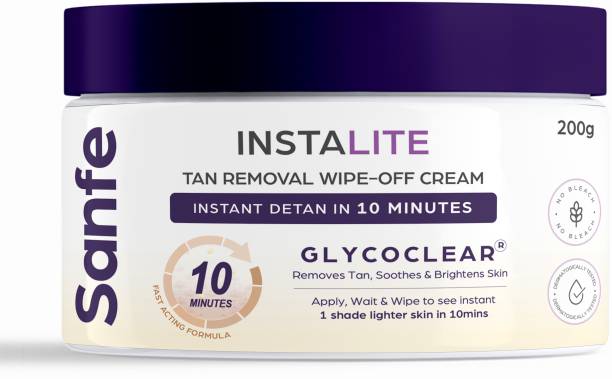 Sanfe Body Cream Instalite Detan Wipe Off | With Glycoclear Technology