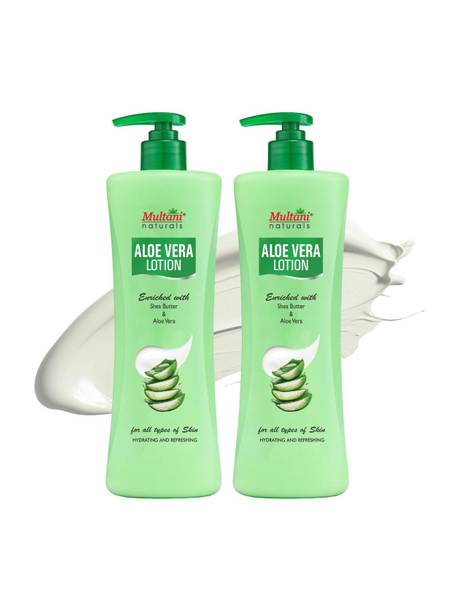 Multani Naturals AloeVera & Shea Butter Body Lotion (Pack of 2) | Prevent Dryness -