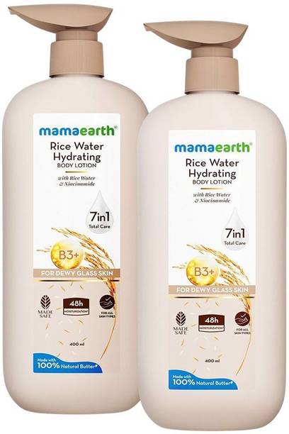 Mamaearth Rice Water Hydrating Body Lotion with Rice Water & Niacinamide for Glass Skin