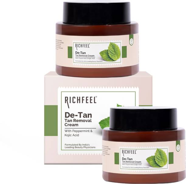 RICHFEEL De-tan Cream|Tan Removal|Peppermint, Honey & Cucumber |100 g(Pack of 2)
