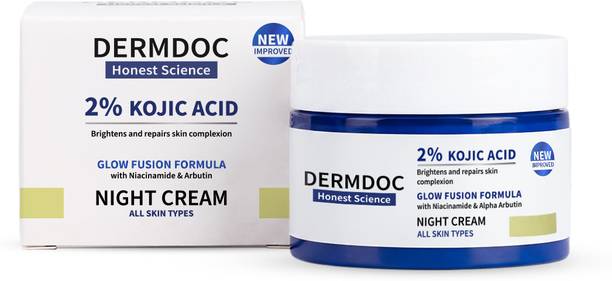 DermDoc 2% Kojic Acid Night Cream with Niacinamide & Alpha Arbutin | Skin Brightening