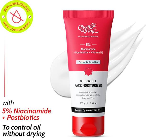 केमिस्ट एट प्ले Oil Control Face Moisturizer with 3% Niacinamide, 1% Postbiotics & 1% Vitamin B5