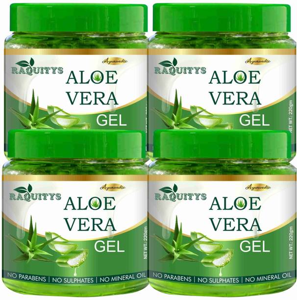 RAQUITYS Aloe Vera Gel For Skin Acne, Scars, Dark spots Face & Hair Care 220g_set4