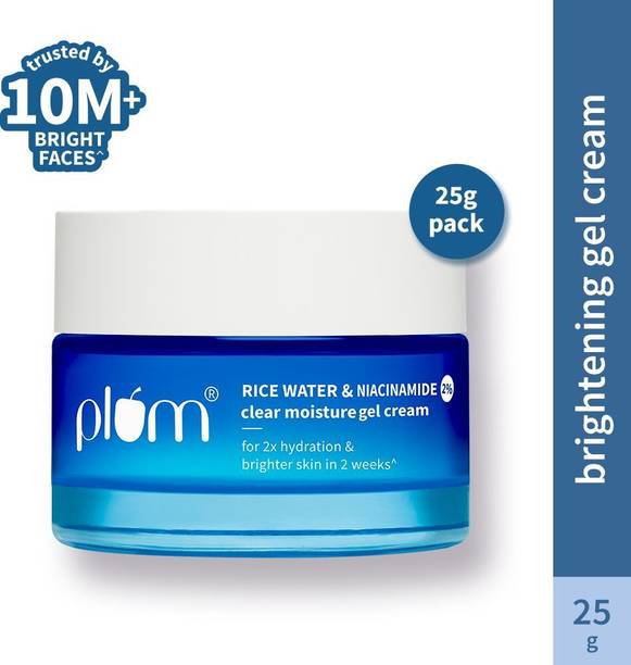 Plum 2% Niacinamide & Rice Water Gel Cream Moisturizer | Oil-free | Brightens skin