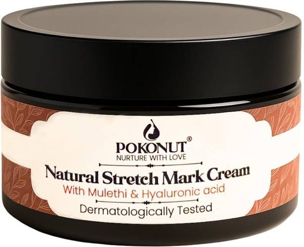 Pokonut Stretch Mark Cream | Reduces Old & New Marks, Hyaluronic Acid | 50g