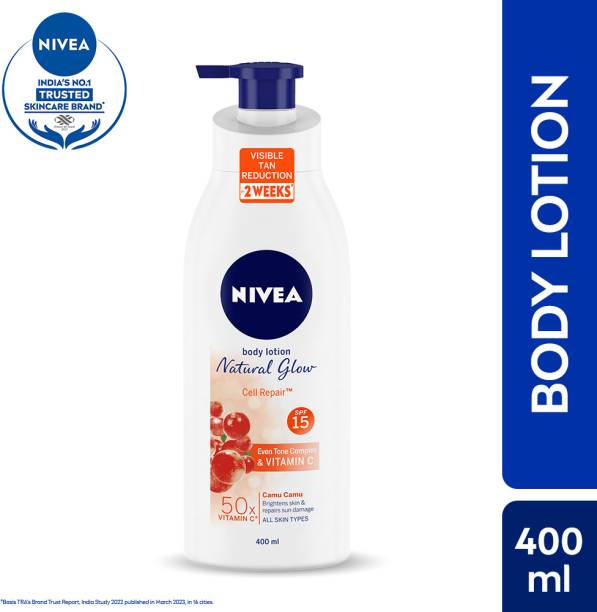 NIVEA Body Lotion Natural Glow, Cell Repair, SPF 15 & 50x Vitamin C