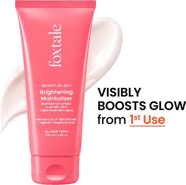 Foxtale Brightening Moisturiser with Vitamin C & Niacinamide|Brightens, Fades Dark Spots