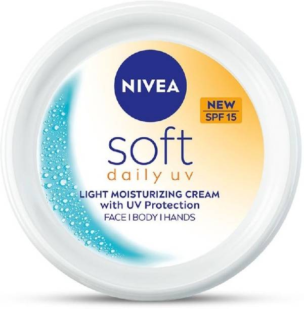 Nivea Men Women Soft Daily Moisturizing Cream with UV Protection and SPF-15 (PACK OF 1)