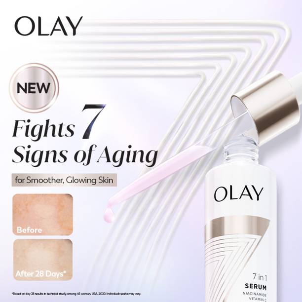 OLAY 7in1 Serum, Fight 7 Signs of Aging with Niacinamide, Vitamin C, Collagen Peptide