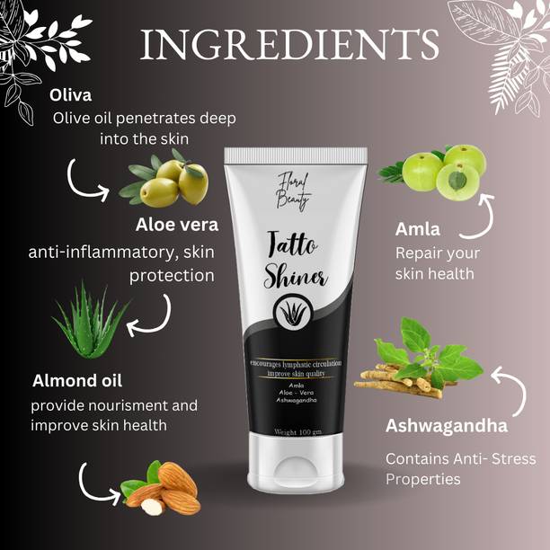 FLORAL BEAUTY SHINER CREAM FOR TATTOO 100% NATURAL & ORGANIC CREAM