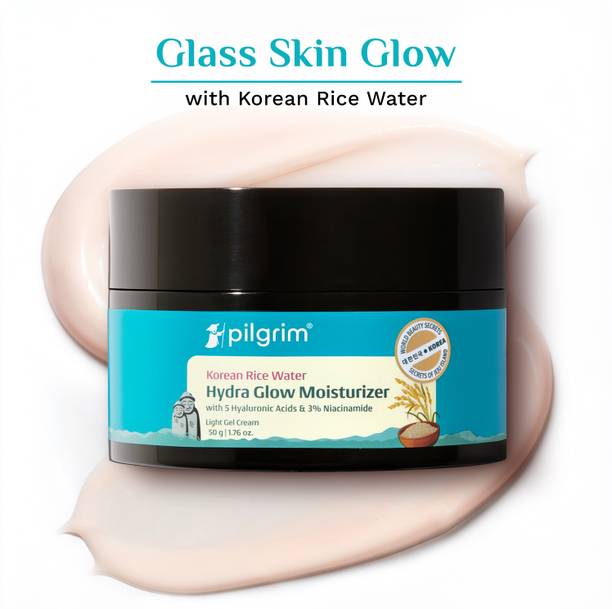 Pilgrim Korean Rice Water Hydra Glow Moisturizer|Light Gel & Instant Glass Skin Glow