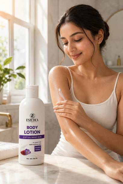 Estetica Cosmetics Doodh Kesar Daily Moisturizing Body Lotion for Silky Soft and Radiant Skin