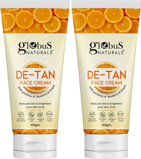 Globus Naturals De Tan Face Cream, Tan Removal, Set of 2
