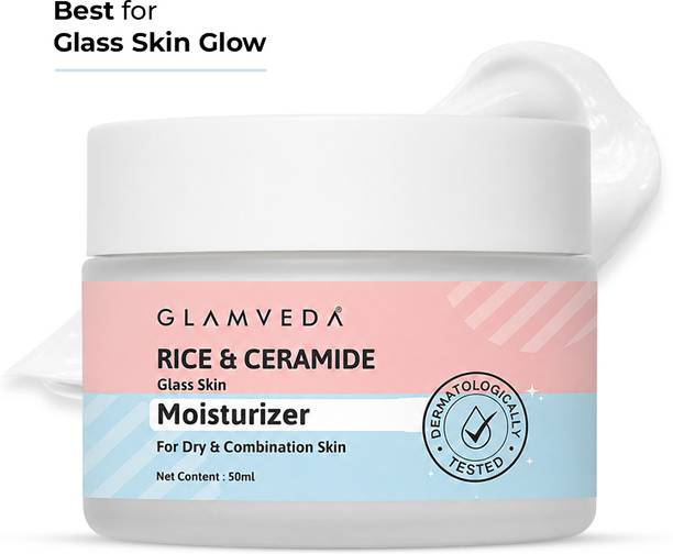 GLAMVEDA korean Glass skin rice and ceramide moisturiser cream for women| Barrier repair|