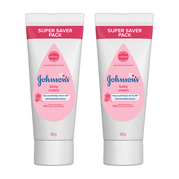 JOHNSON'S Baby Cream, protects from dryness, pH Balanced, paraben-free,� Pack of 2