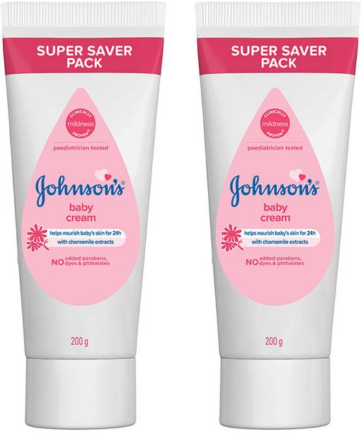 JOHNSON'S Baby Cream, protects from dryness, pH Balanced, paraben-free, 400gm