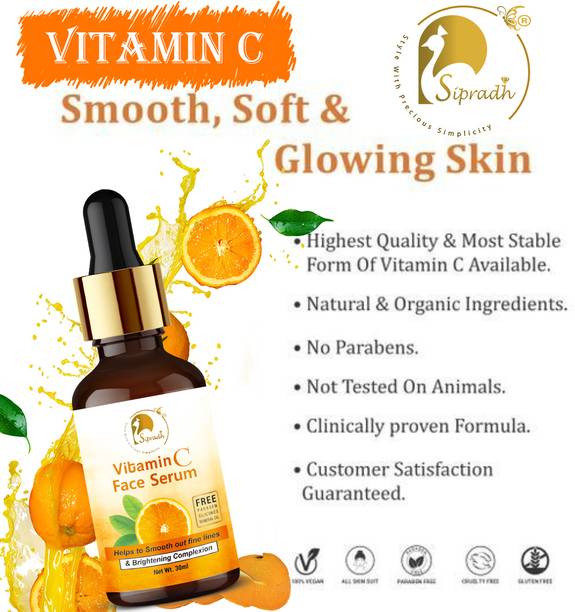 Sipradh Professional Vitamin C Face Serum, Skin Brightening,Oily Skin, Anti-Aging Serum