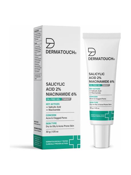 Dermatouch Salicylic Acid 2% Niacinamide 6% Anti-Acne Oil-Free Gel For Acne & Oil Balancing