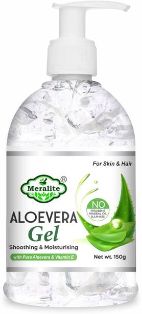 Meralite Aloe Vera Gel for Glowing Skin & Hair with Pure Vera & Vitamin E